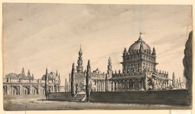 Drawing, Stage Design, Oriental Temple, Early 19th Century by Unknown